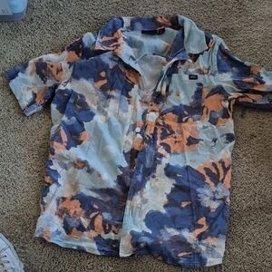 Vans Blue and Orange Kids Button Down Shirt